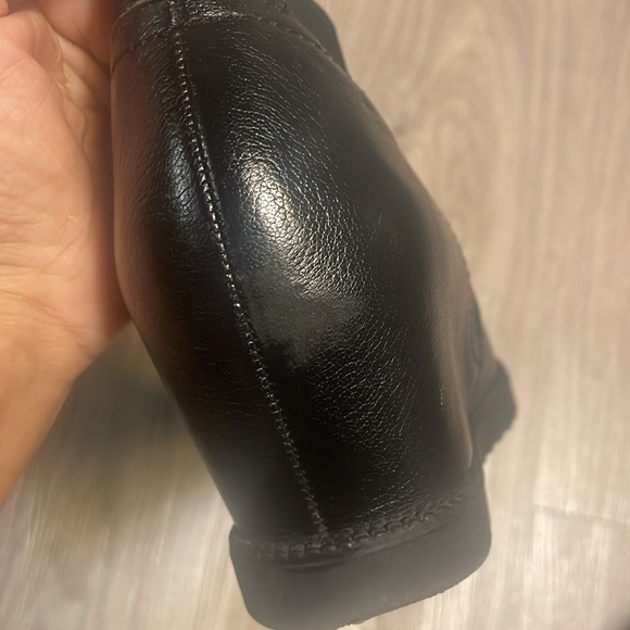 NATURALIZER DARENA BLACK LEATHER BOOTIES ROUND TOE WEDGE ANKLE BOOTS 8M - Picture 11 of 13